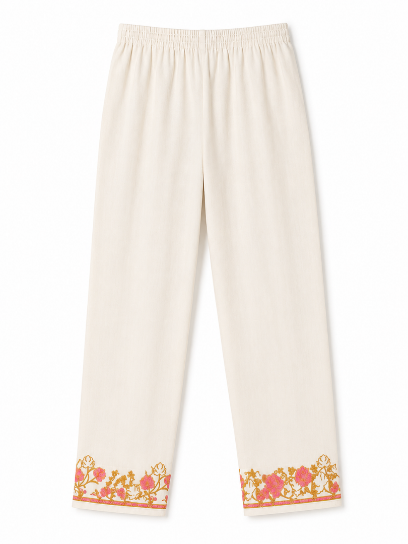Kashmir Aari cotton Co-Ord Set | Light Gray